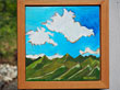 Mountain Sketch 8 x 8 framed acrylic on canvas board $75