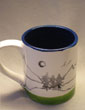 Inkwash Moon mug in federal blue and clover