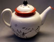 Inkwash Moon teapot in cranberry