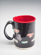 Embossed Word Mug Black and Red $35