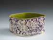 Embossed Floral Vase, Violet and Lt. Green, 5x12x5 $75