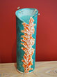 Floral Relief Series, Copper and Orange, 11.5in tall $70
